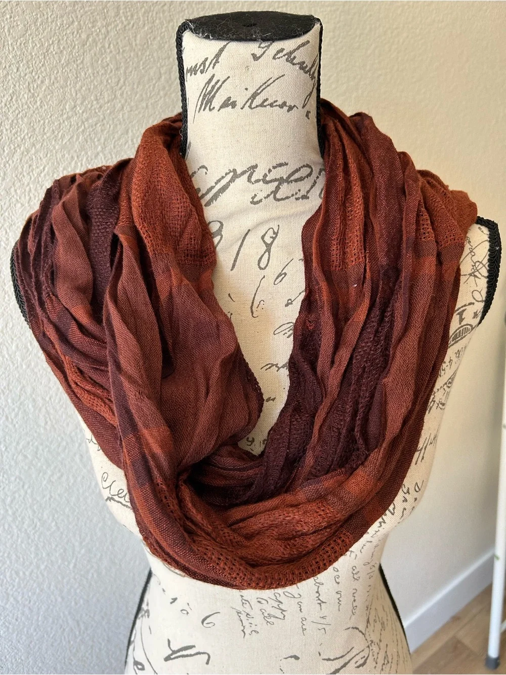 Rust Orange Brown Lightweight Scarf - Women Accessories